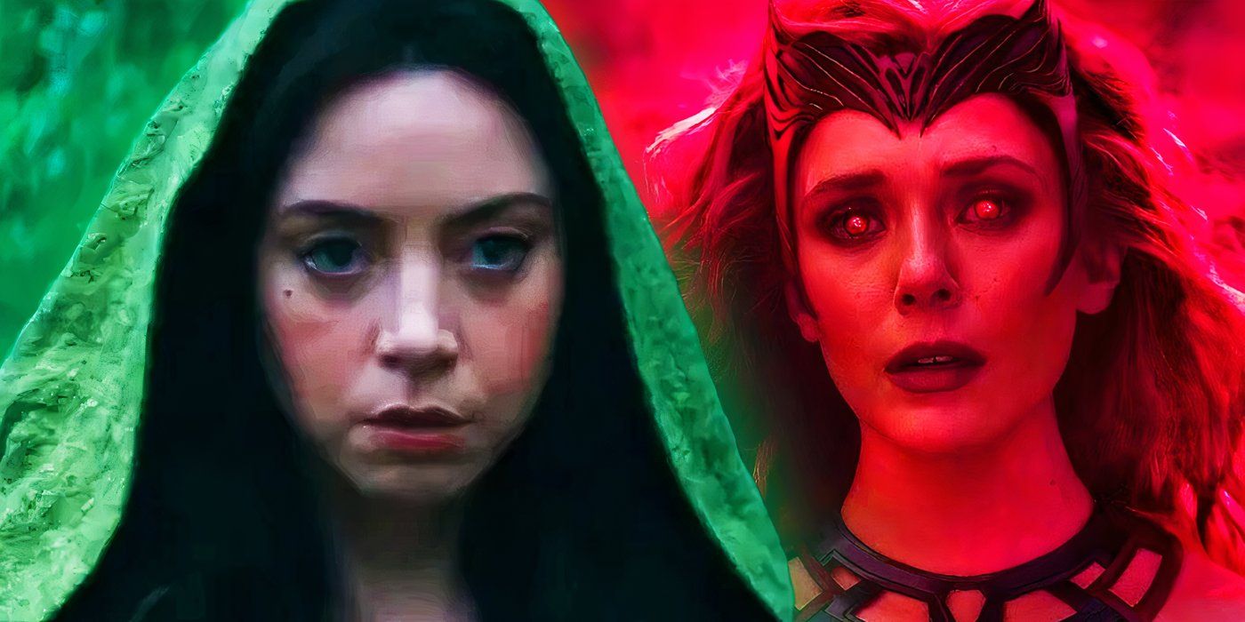 Aubrey Plaza's Rio Vidal and Elizabeth Olsen's Scarlet Witch in Agatha All Along and WandaVision