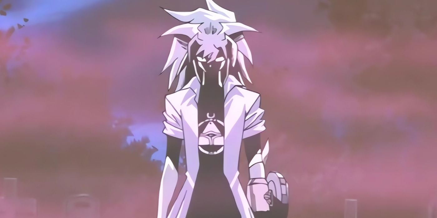 Yami Bakura using his powers to seal Bonz away.