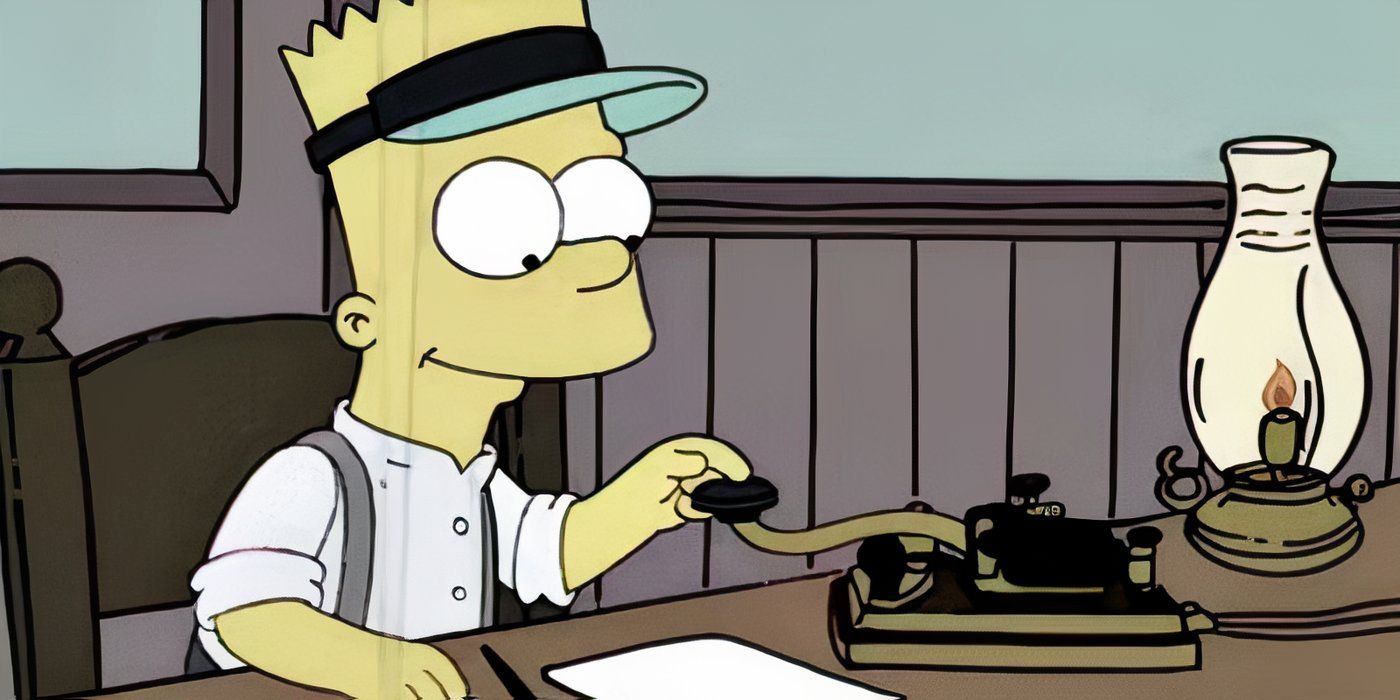 Bart using a telegram to prank Moe in The Simpsons