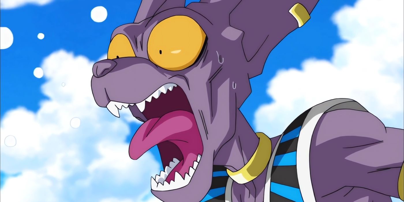 Beerus fica chocado ao ver o quão poderoso Goku é durante seu primeiro encontro. 