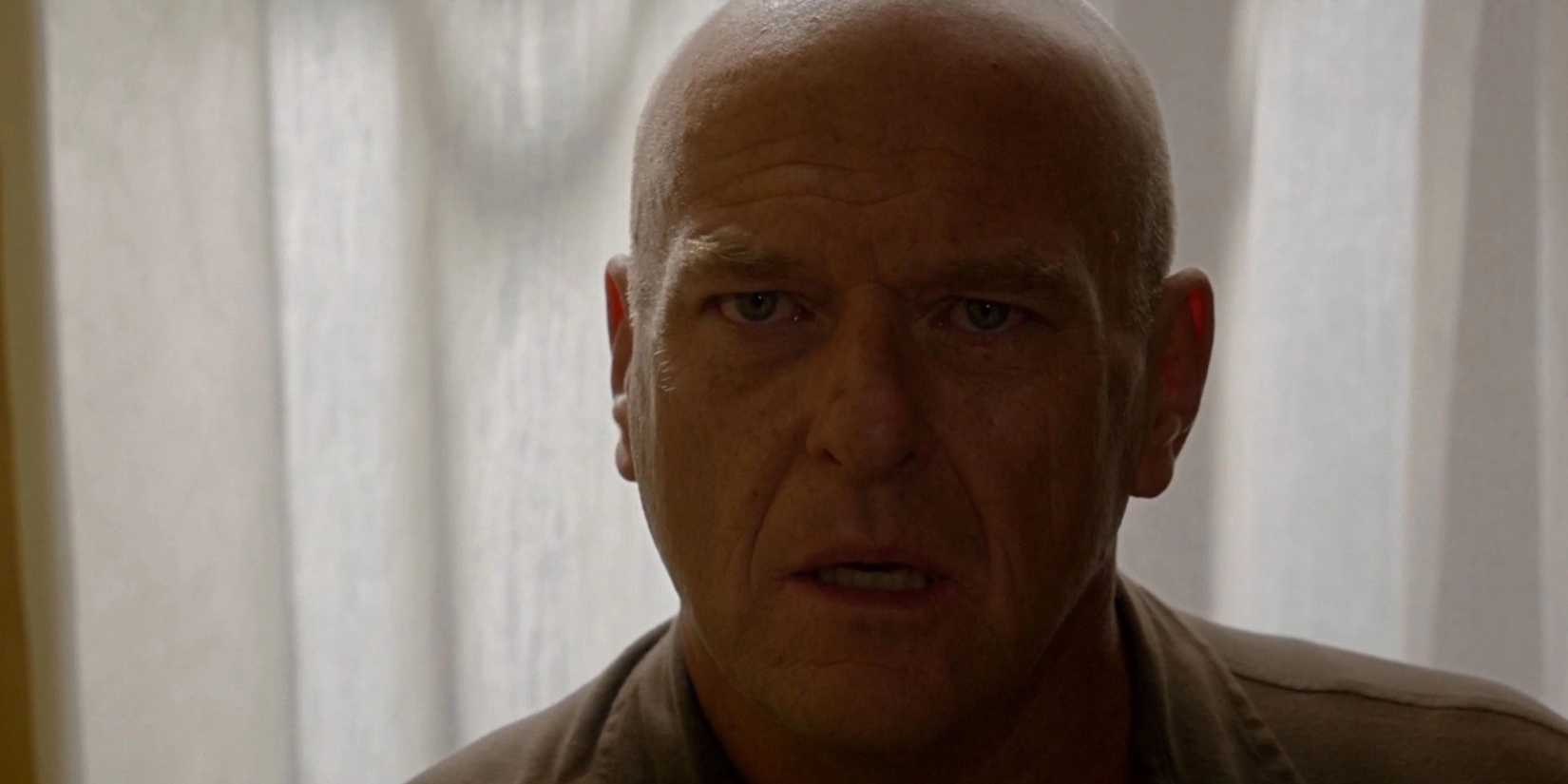 Dean Norris as Big Jim Rennie looking surprised in Under the Dome .