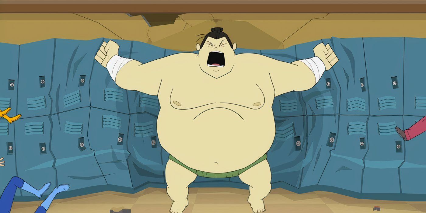 An image of Sumo, the character voiced by Bobby Lee, in the TV show The Awesomes