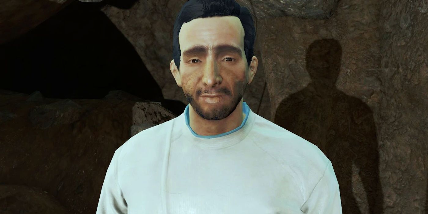 Brian Virgil mira al jugador como un humano en Fallout 4.