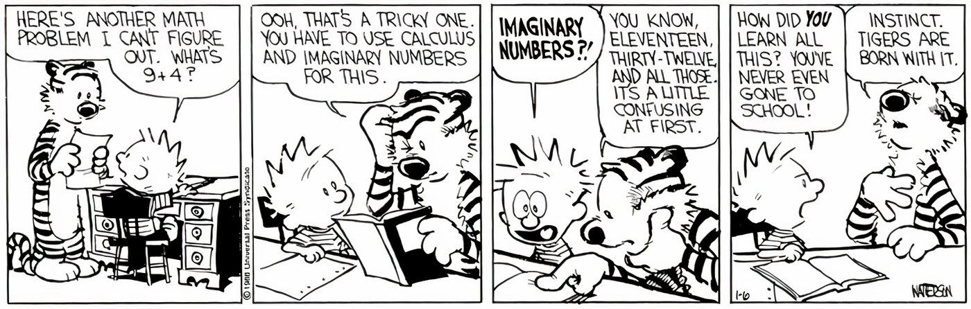 Hobbes giving Calvin a bad tutoring lesson in math.