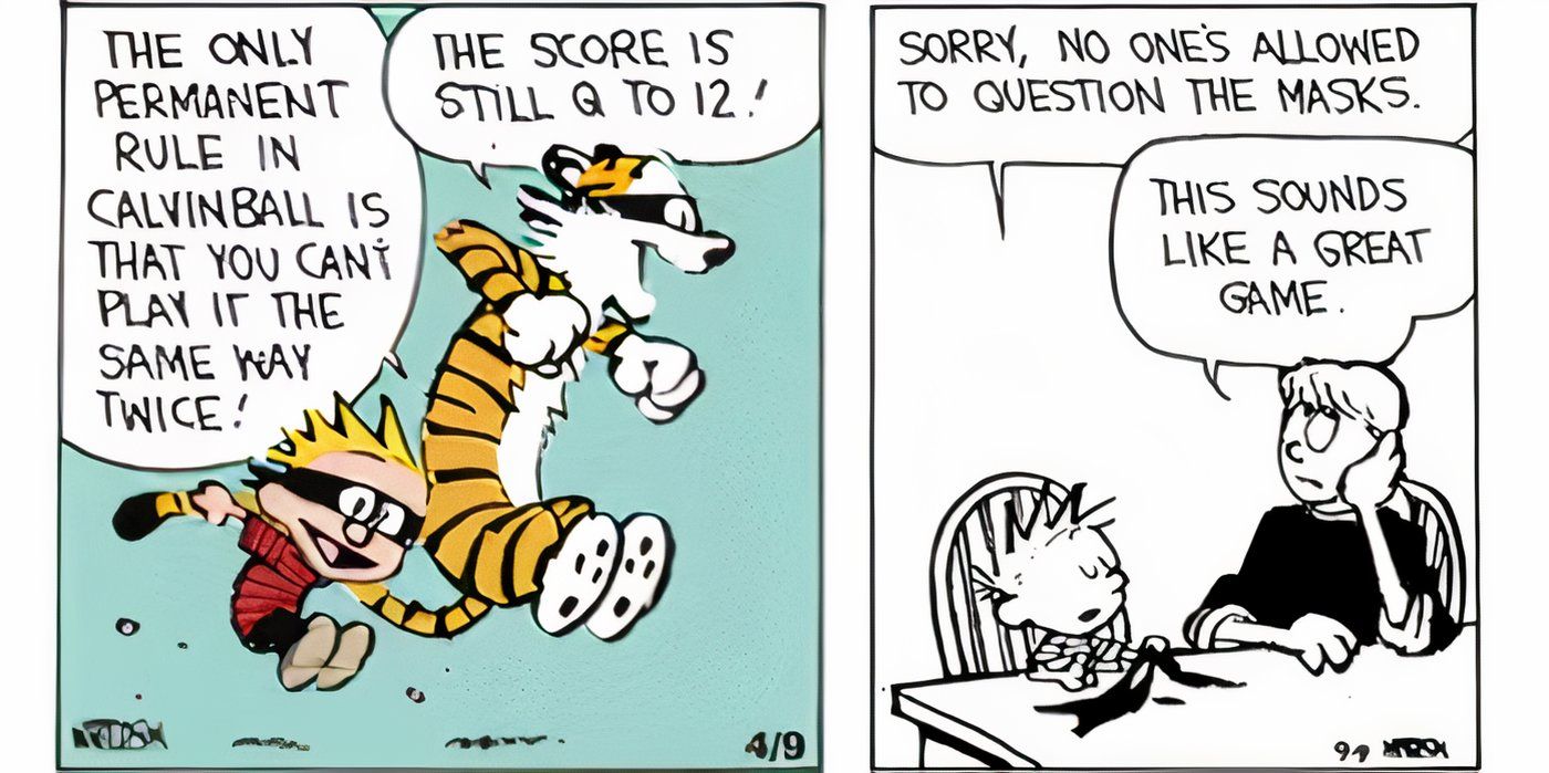 Calvin y Hobbes pasaron por alto dos reglas de Calvinball.