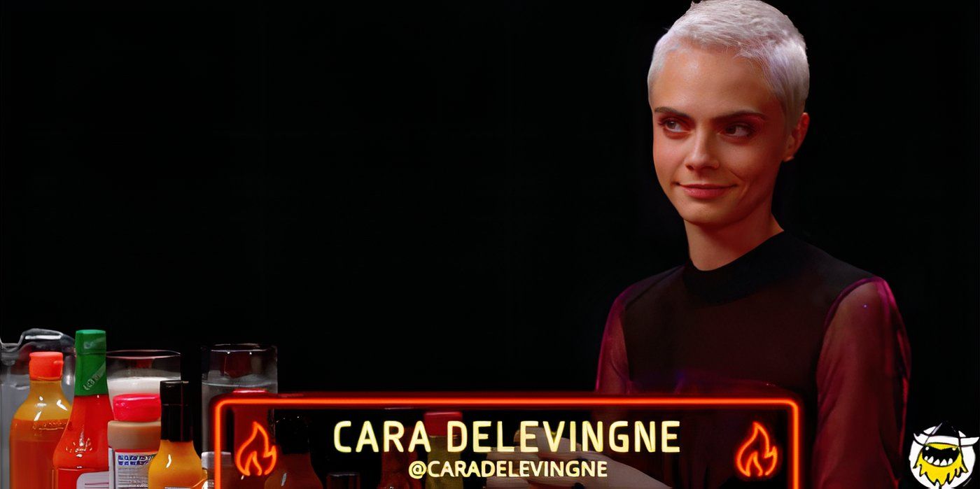 Cara Delevingne appearing on Hot Ones