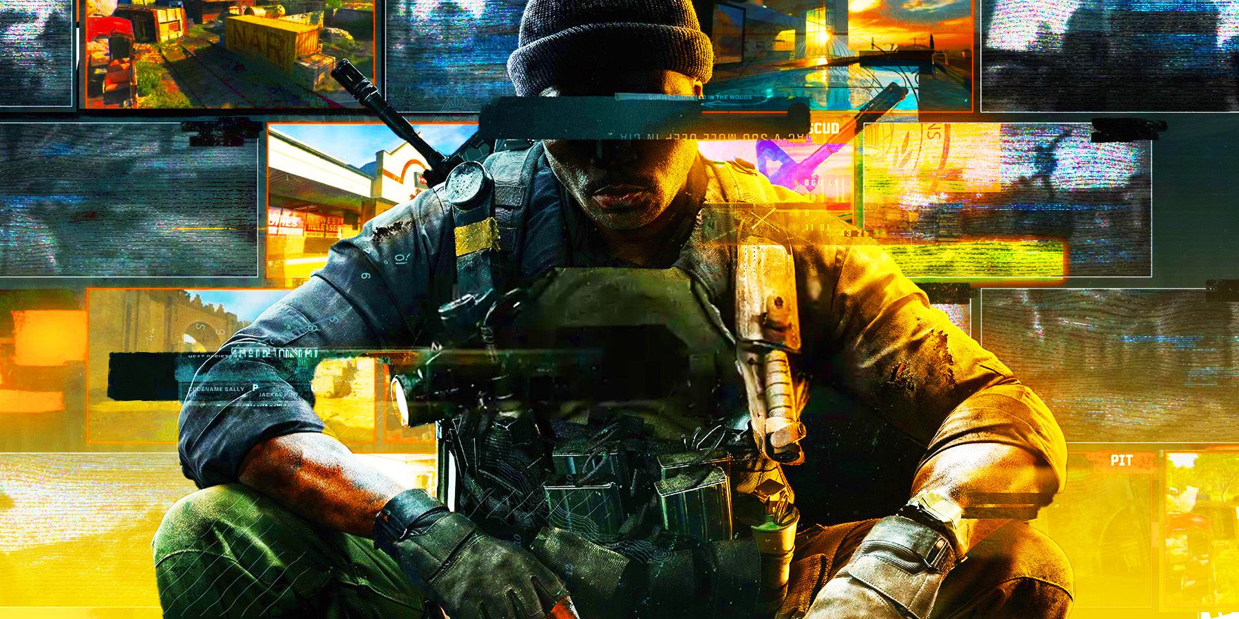 Personaje de Call Of Duty Black Ops 6 con mapas