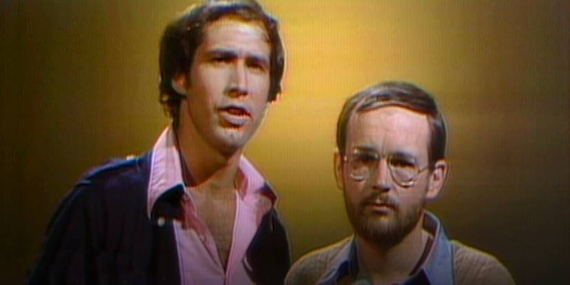 Chevy Chase and Michael O'Donoghue in an SNL sketch.