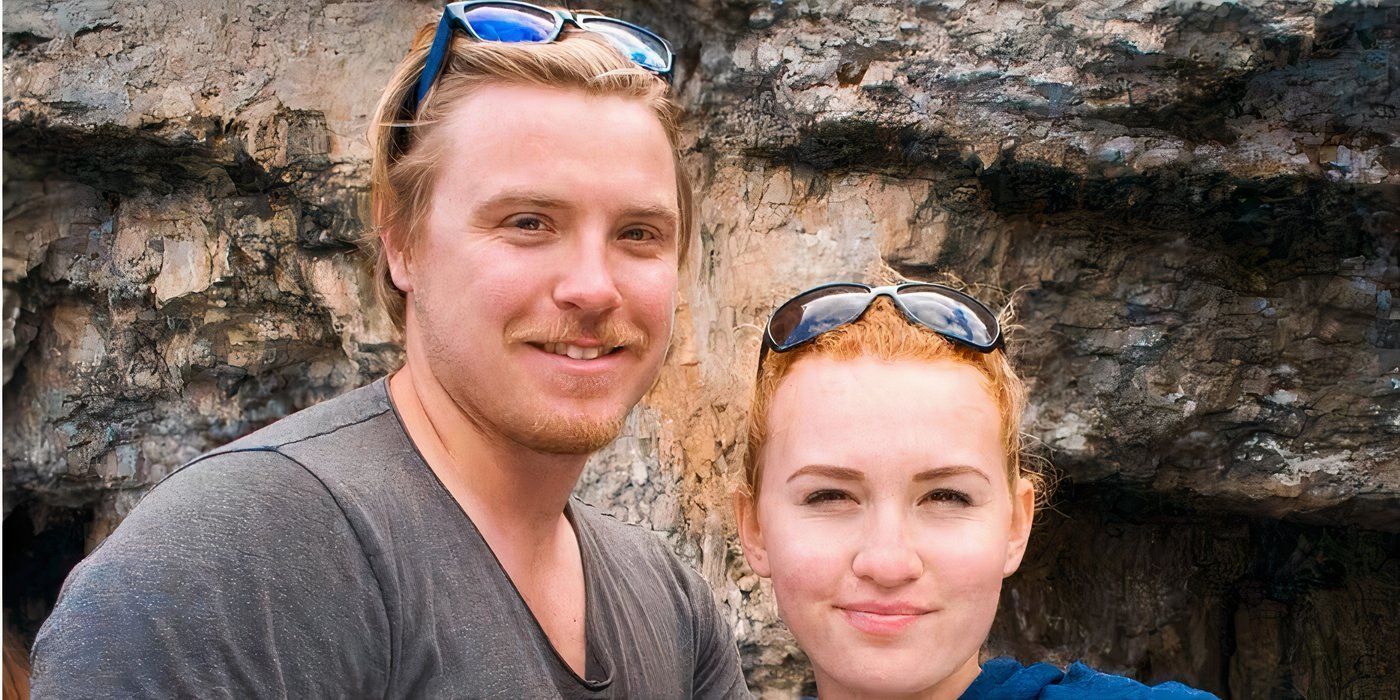 ciara duggan and paget berry from below deck smiling outside with him in gray shirt