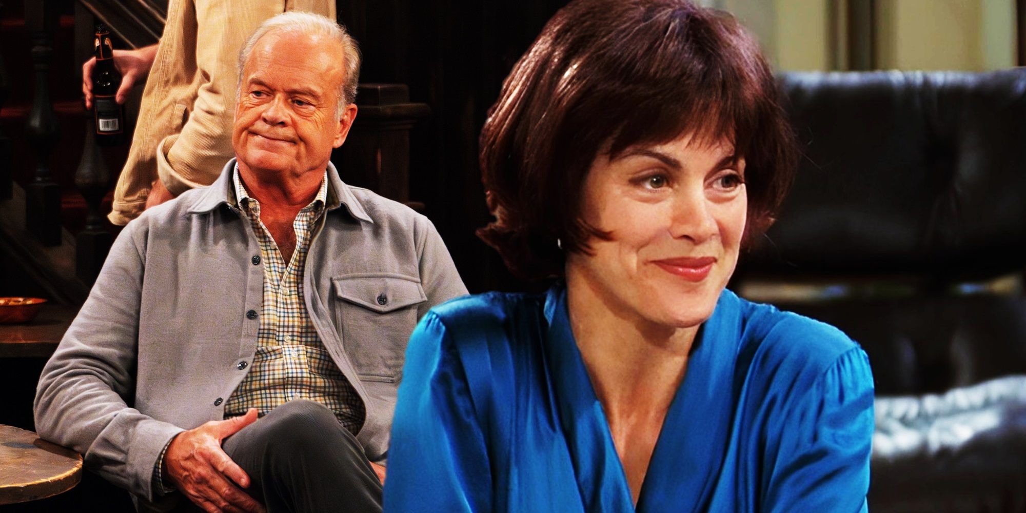 Collage of Kelsey Grammer in the Frasier reboot and Wendie Malick in the original Frasier
