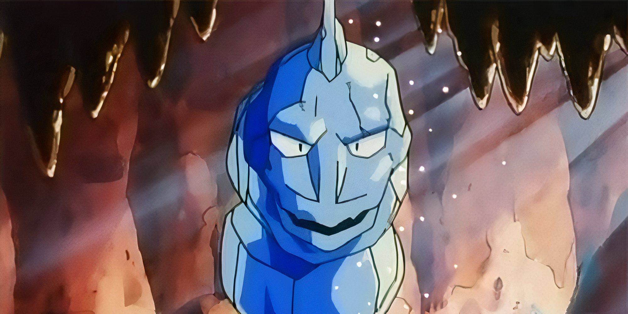 Crystal Onix está em uma caverna no anime Pokémon.