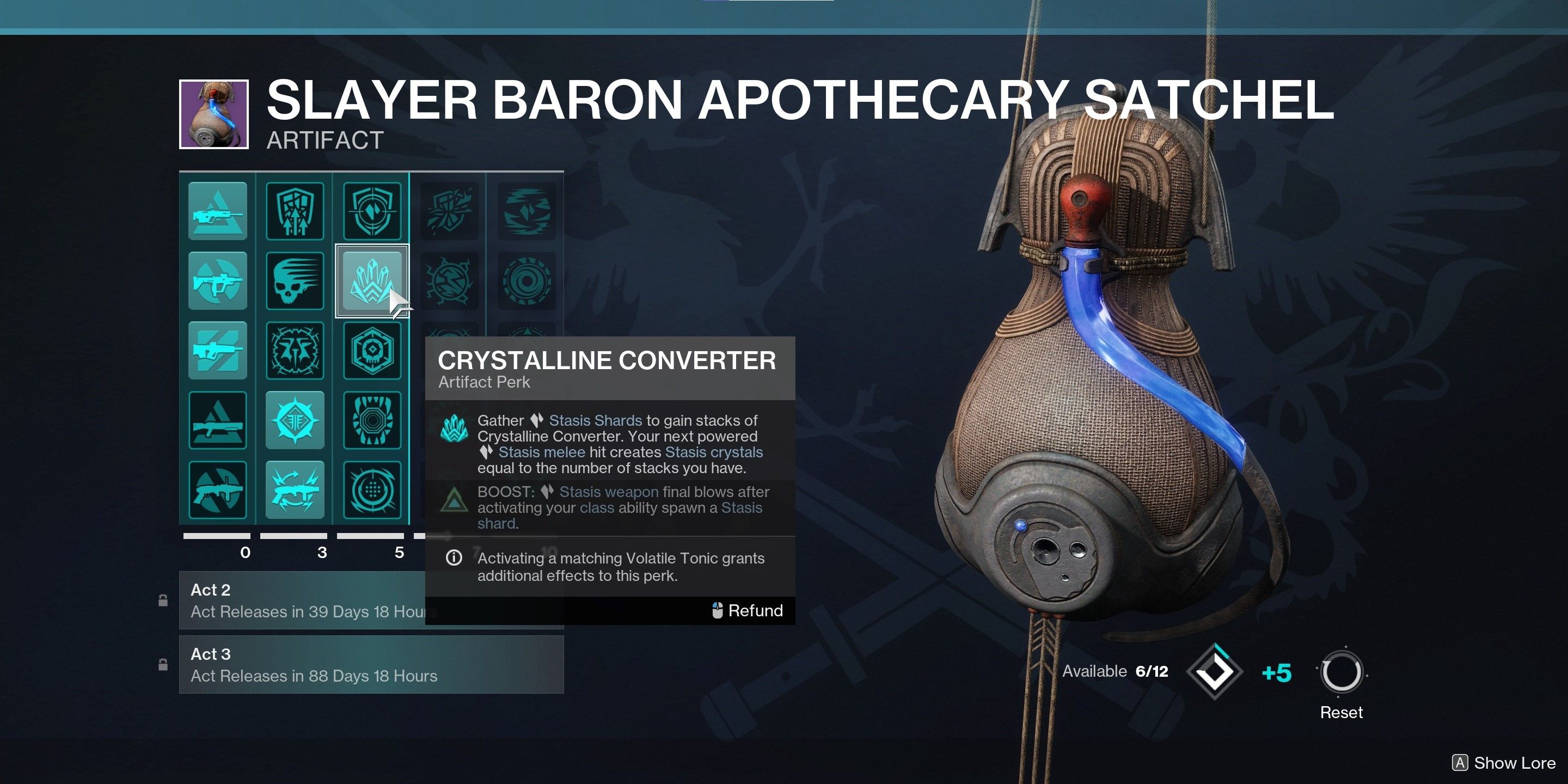 El parche Crystalline Converter está destacado en Destiny 2 Revenant