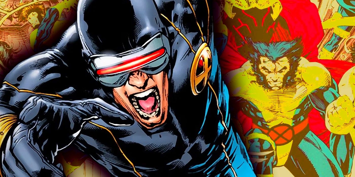 cyclops with classic x-men comic cover 2