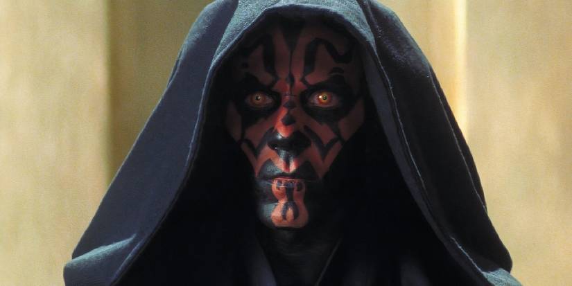 Darth Maul wearing his black hood in Phantom Menace