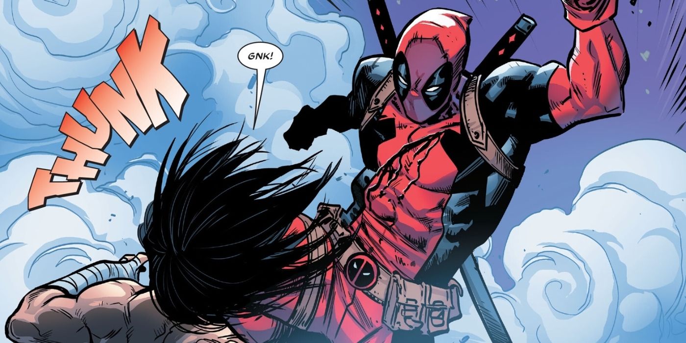 Deadpool fighting Death Grip.