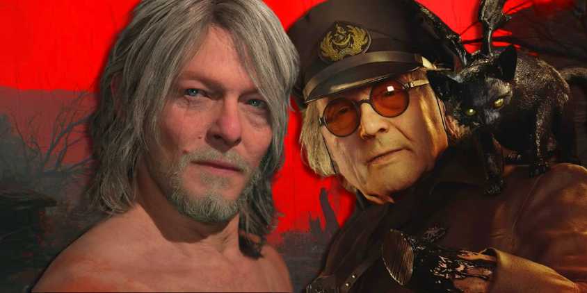 Sam Porter Bridges from Death Stranding 2 next to Tarman with a winged-cat on his shoulder.