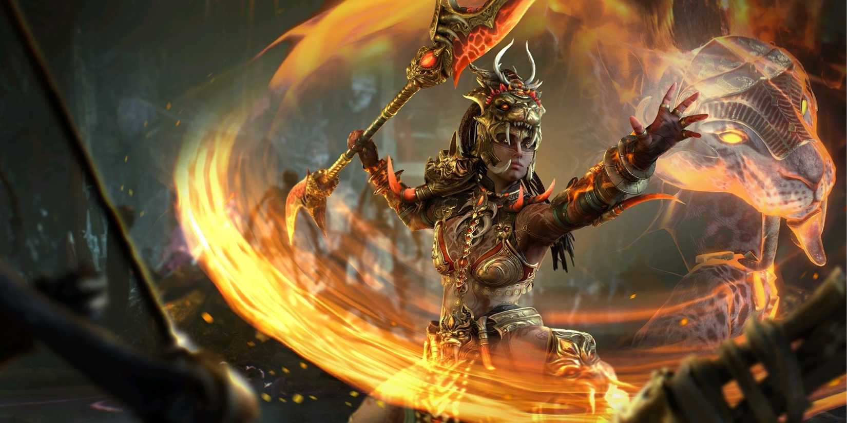 Diablo 4 Spiritborn wearing a Jaguar themed transmog