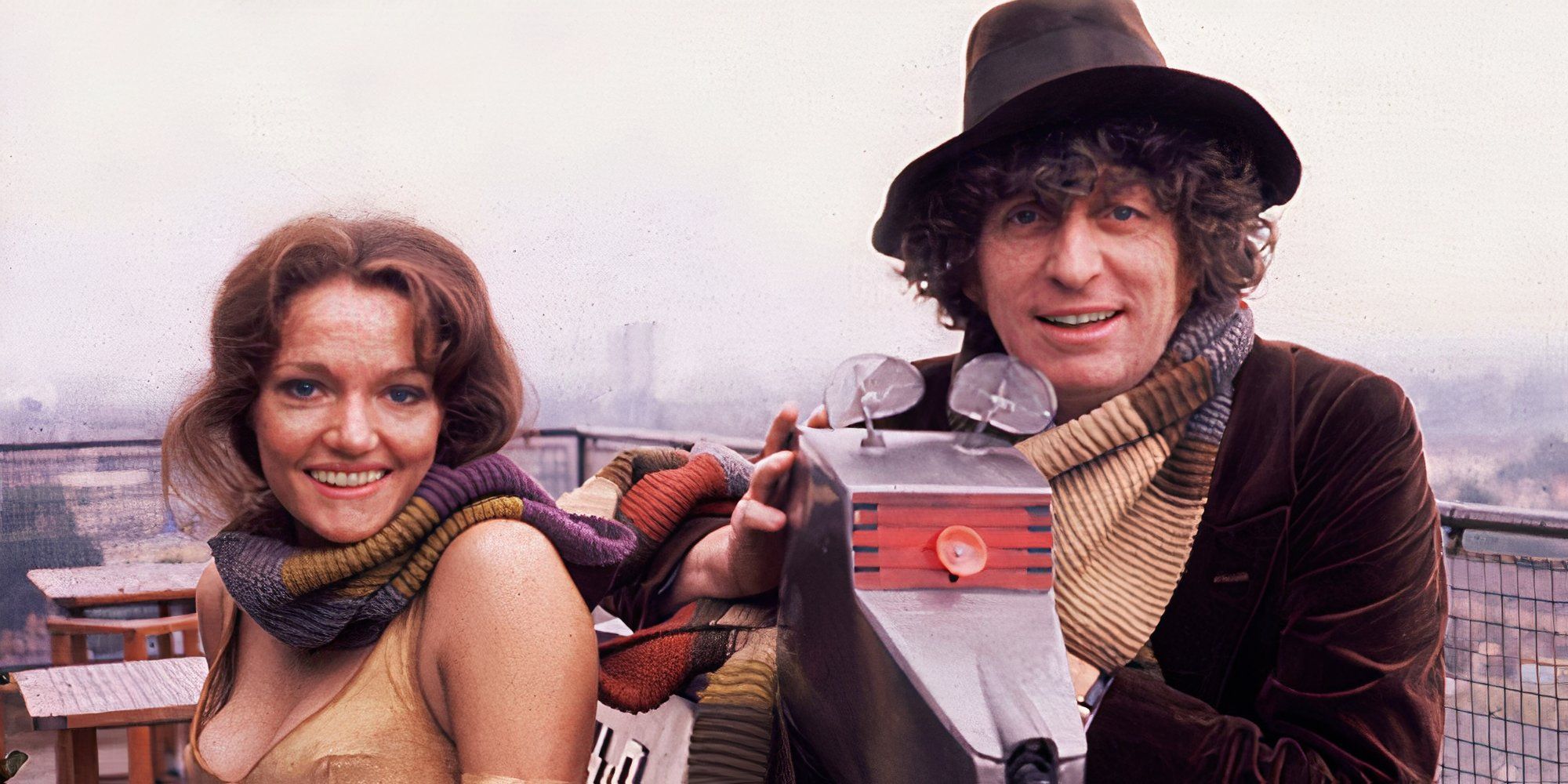 Doctor Who Louise Jameson and Tom Baker as Leela and the Fourth Doctor And K9