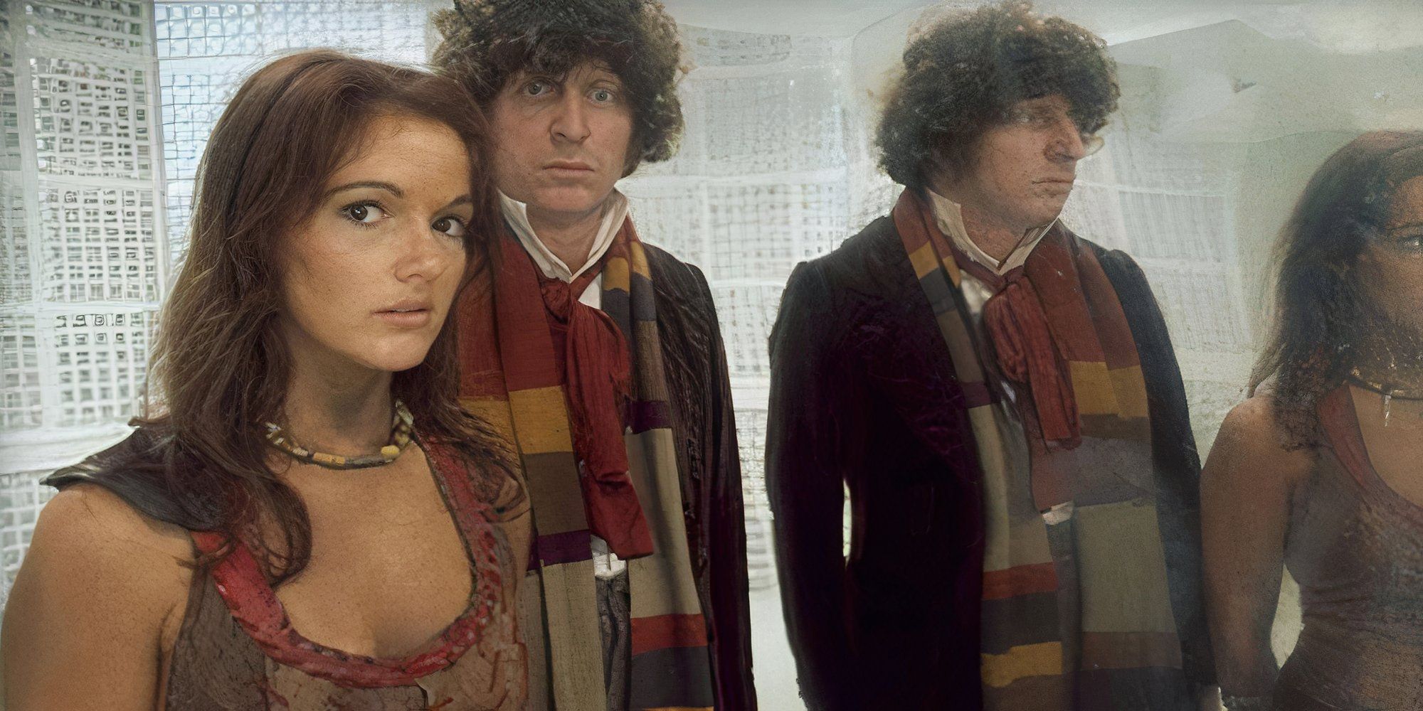 Doctor Who Louise Jameson and Tom Baker as Leela and the Fourth Doctor Mirror