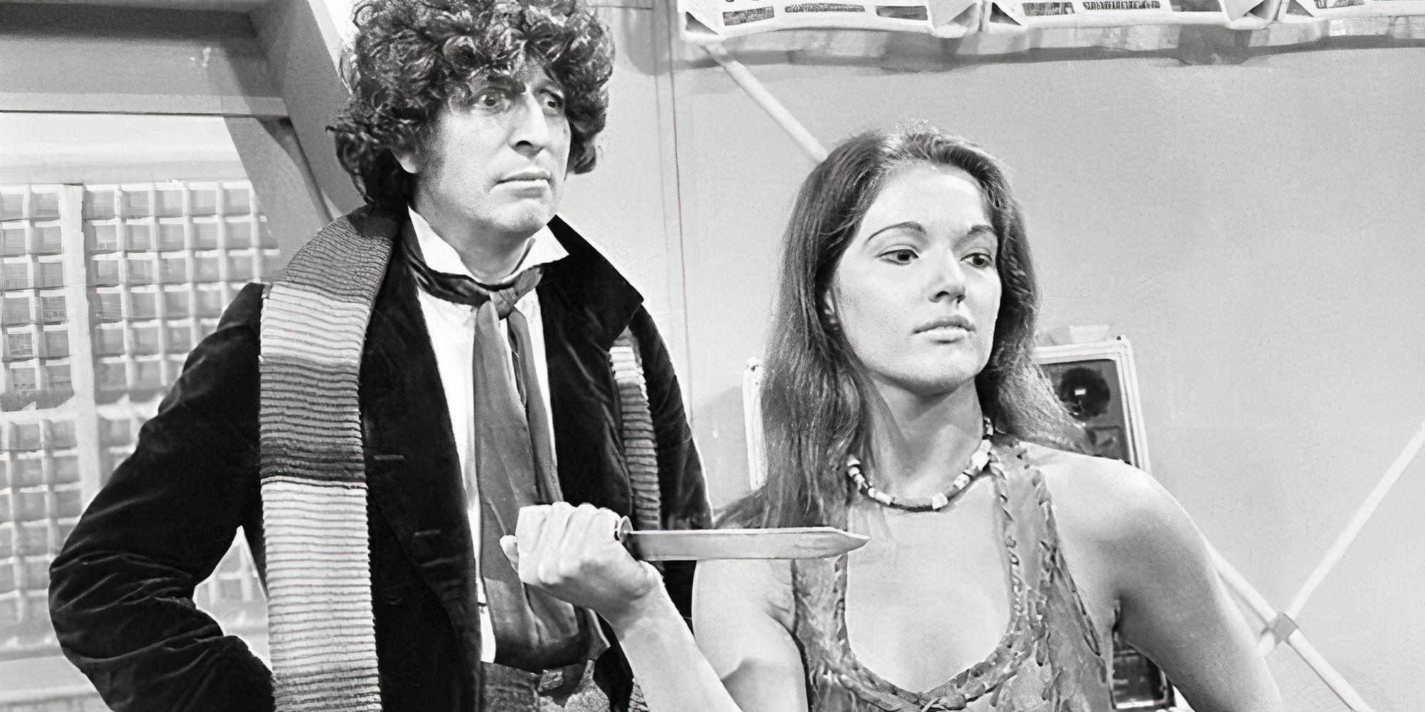 Doctor Who Tom Baker and Louise Jameson as the Fourth Doctor and Leela