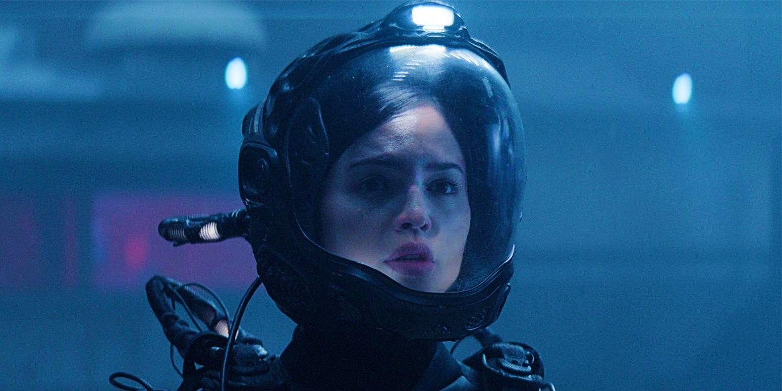 Eiza Gonzalez wearing a spacesuit in Ash (2025)