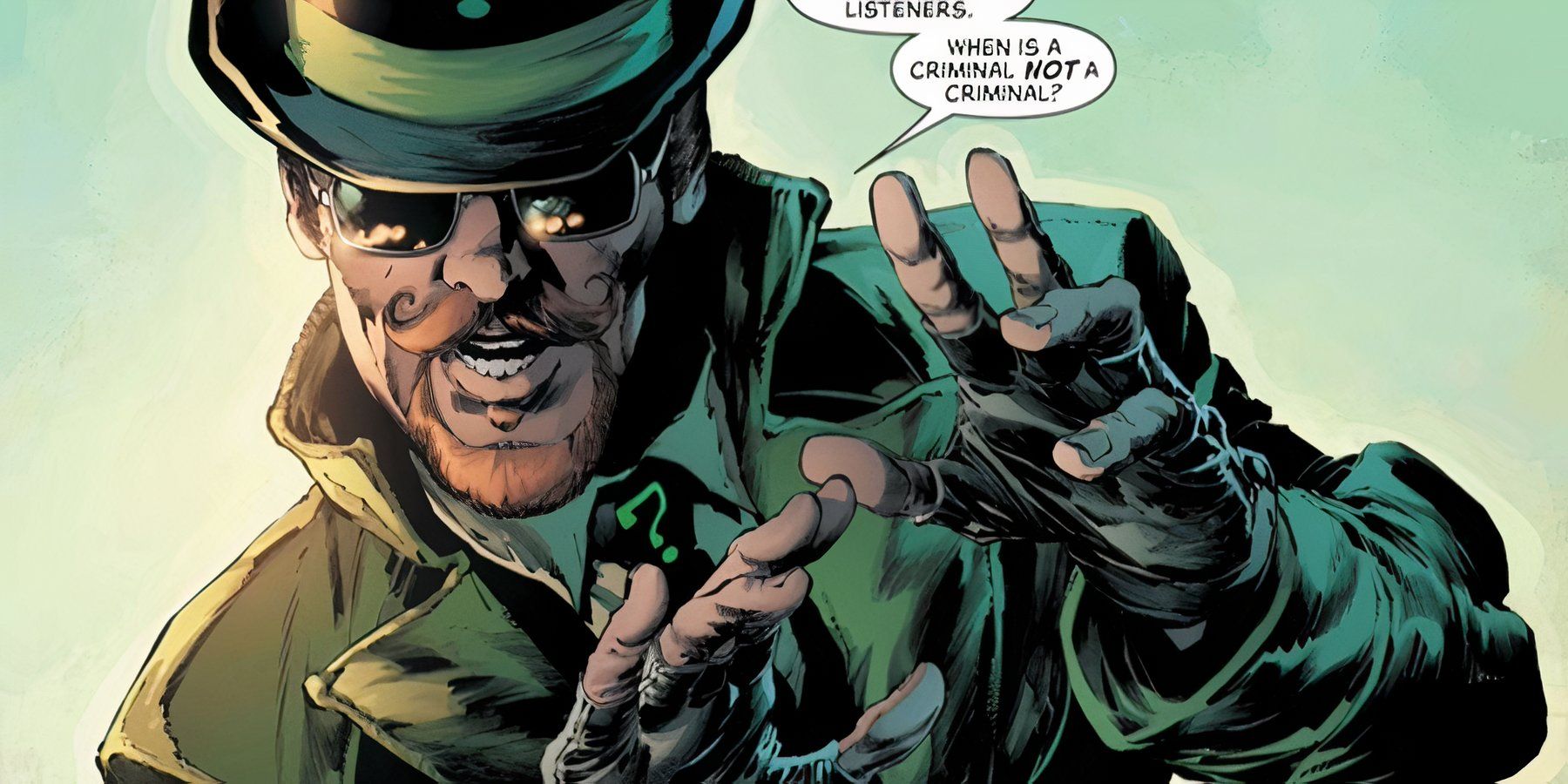 O Charada tem bigode em Detective Comics #1059