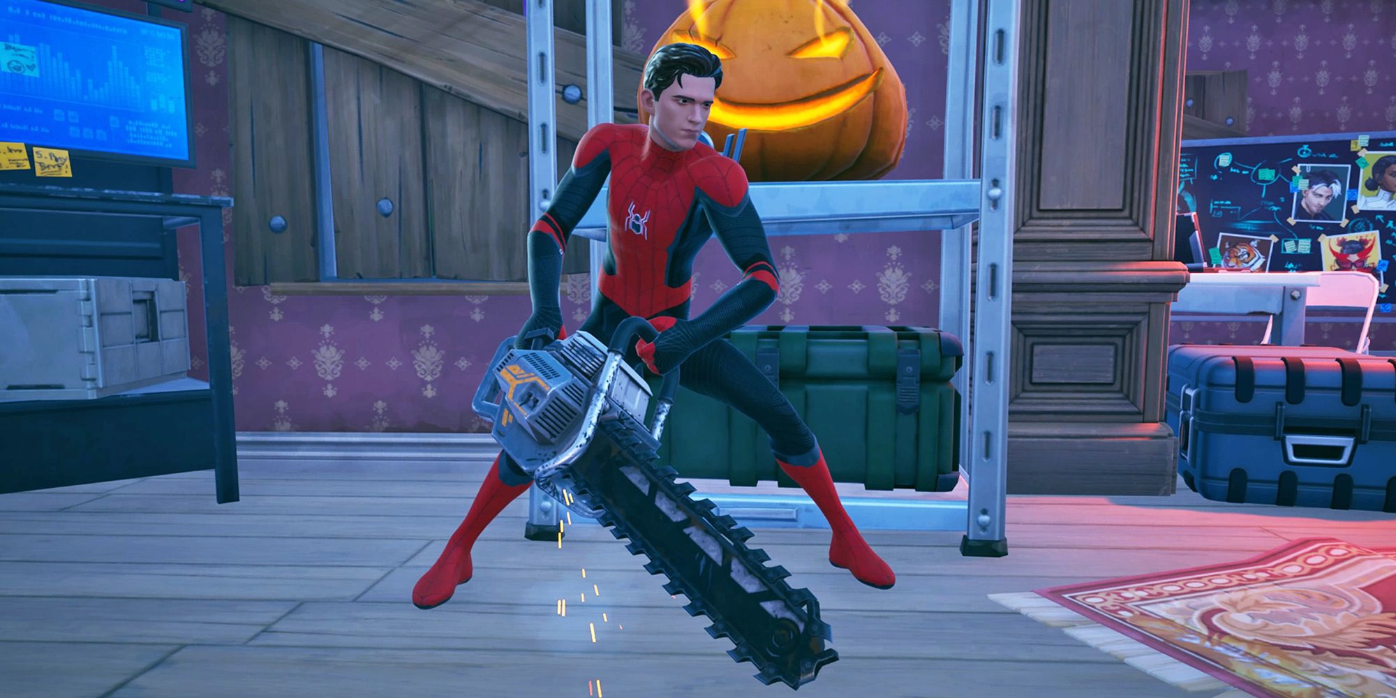 Spider-Man mejora el arma Motosierra en Fortnite