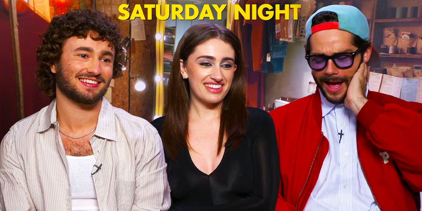 Saturday Night's Gabriel LaBelle, Rachel Sennott & Dylan O'Brien Talk Love Triangles And Short Shorts