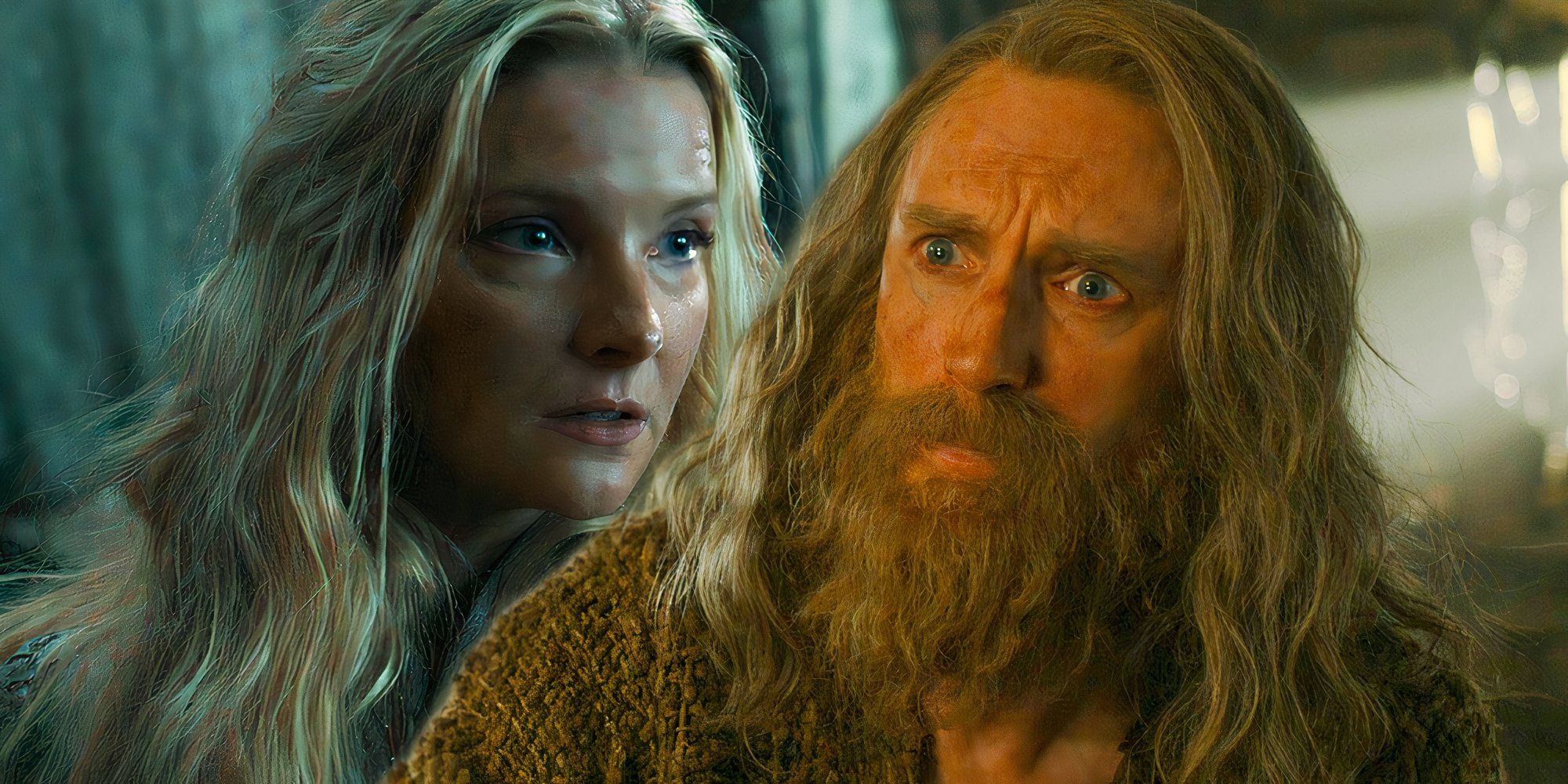 Galadriel luce seriamente preocupado junto a Gandalf en El Señor de los Anillos Los Anillos de Poder Temporada 2