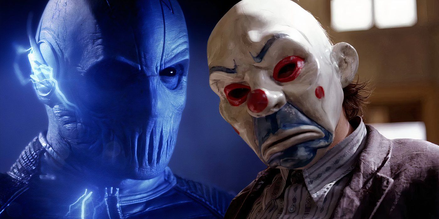 Тақсим кардани тасвири Zoom дар Flash ва Ҷокер дар ниқоб дар The Dark Knight