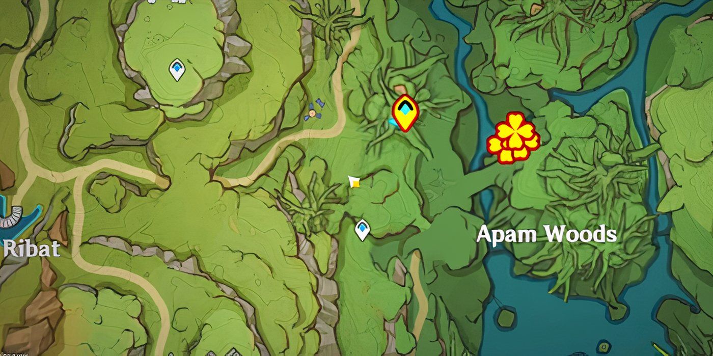 Genshin Impact Rota de cultivo de Kalpalata Apam Woods.