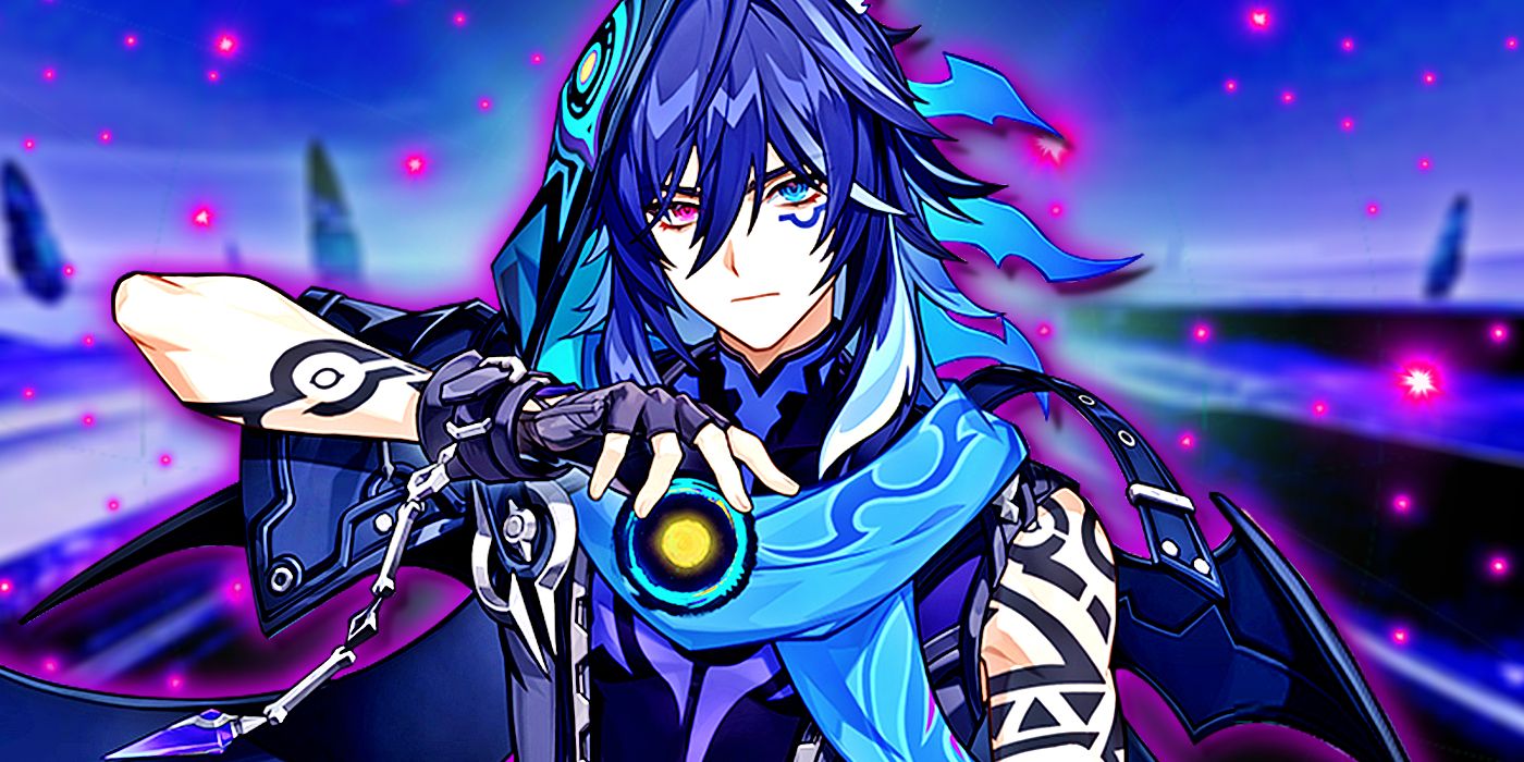 Genshin Impact&rsquo;s Ororon strikes a pose with his arm lifted in the Night Kingdom.