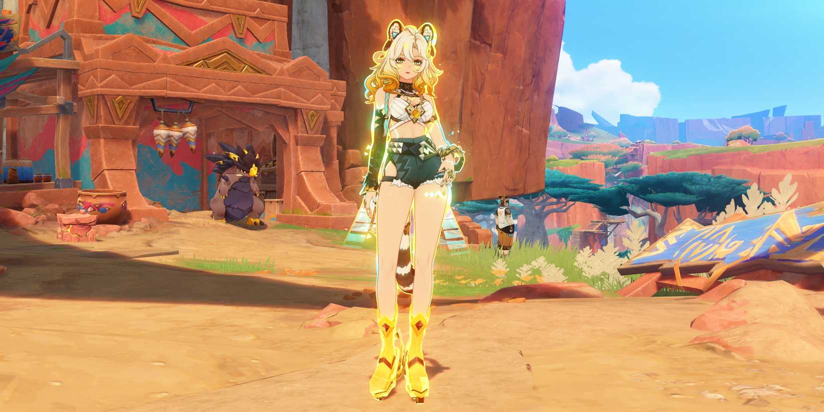 Genshin Impact's Xilonen poses on her roller blades in Natlan.