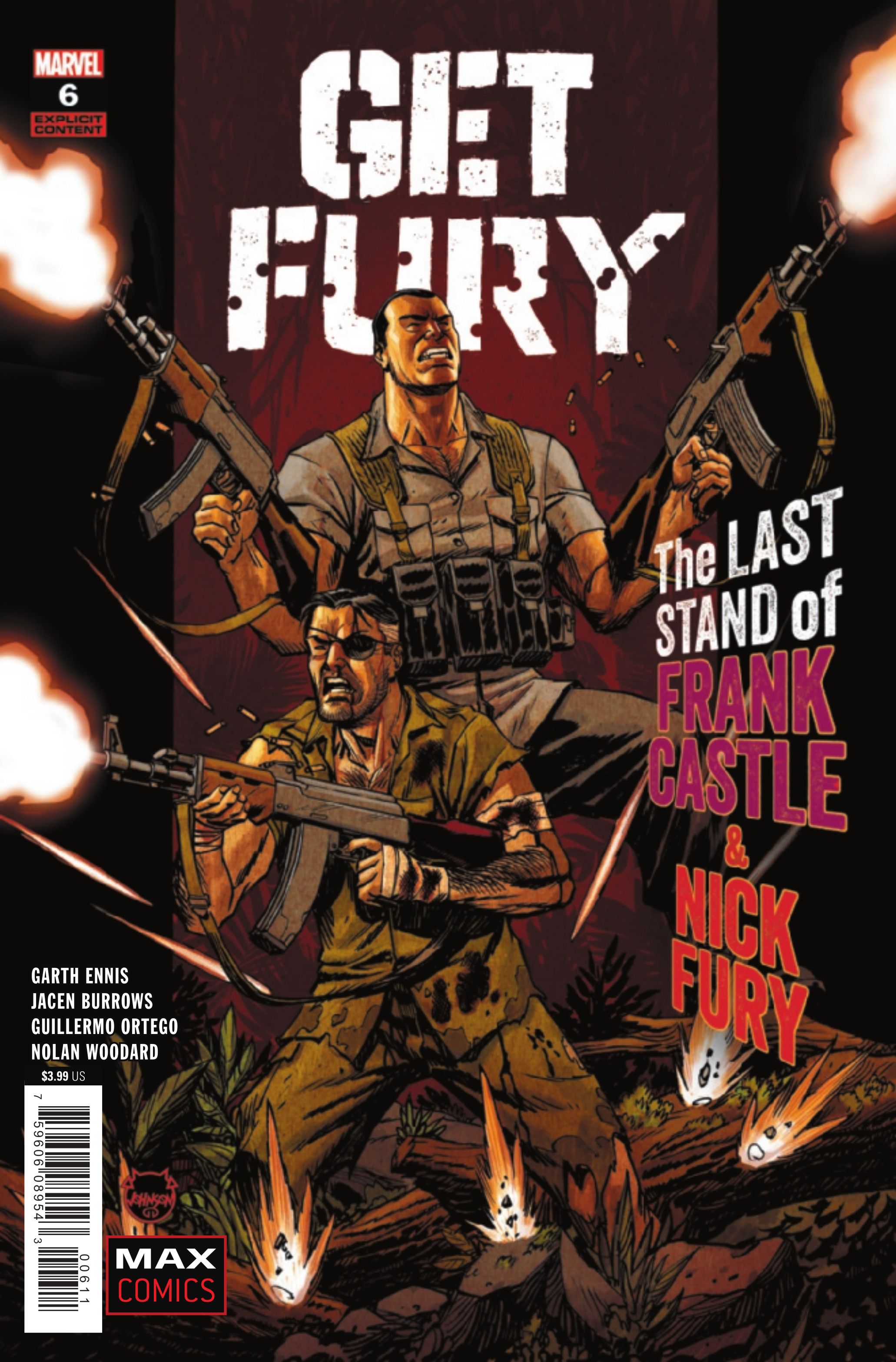 Get Fury #6 Cover Nick Fury e Frank Castle ficam lado a lado, armas em punho