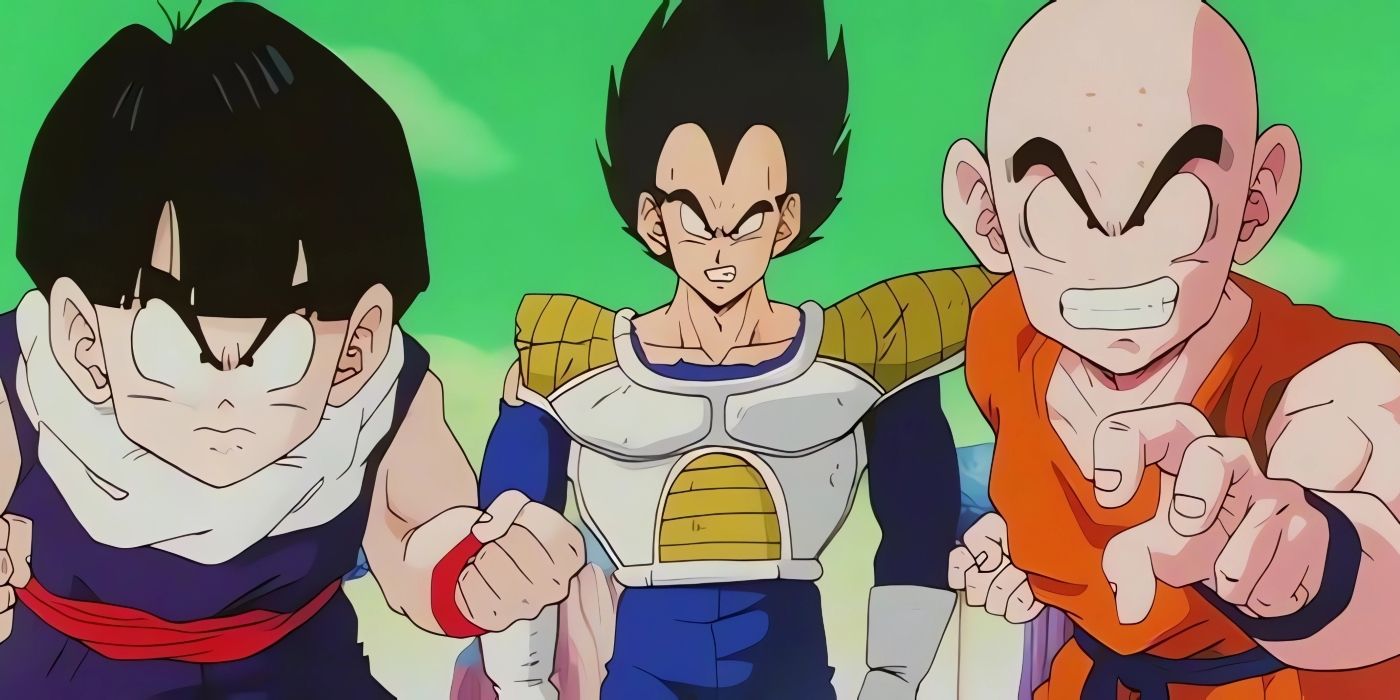 Gohan, Vegeta e Kuririn se prepararam para lutar contra um oponente enquanto estavam no Planeta Namek. 