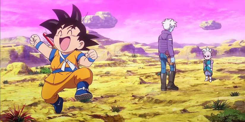 Goku, the Supreme Kai, and Glorio in the Demon Realm.