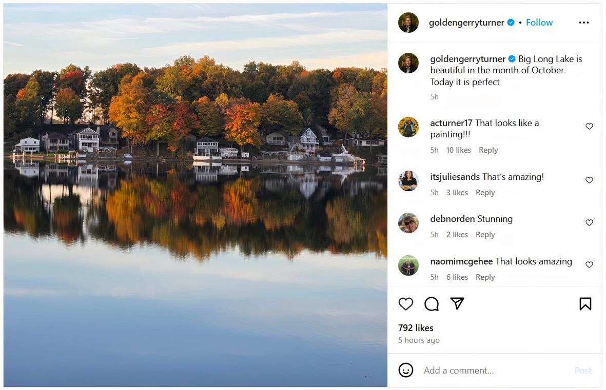 The Golden Bachelor star Gary Turner's Instagram post about Big Long Lake