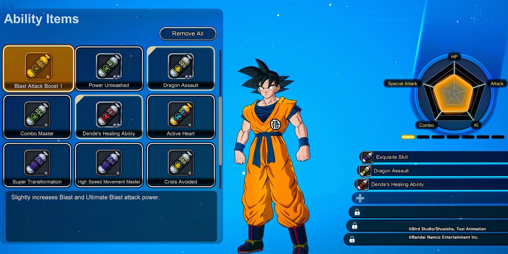 Todos los elementos de habilidad en Dragon Ball: Sparking! Cero