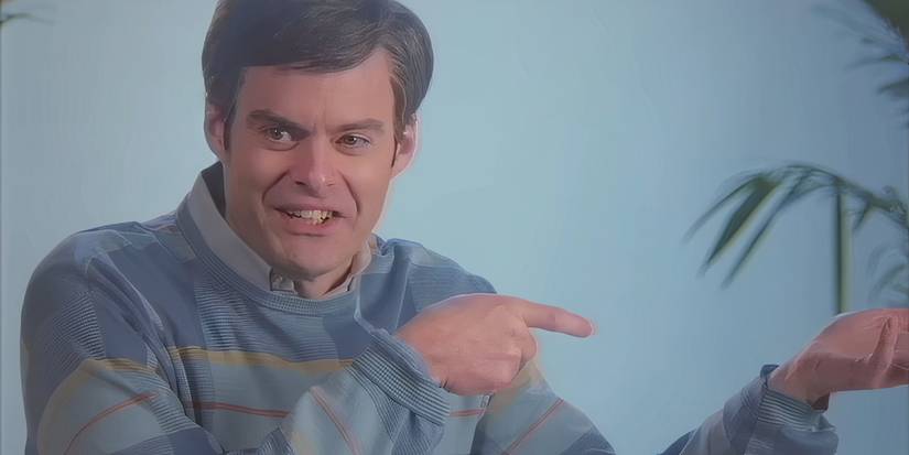 Bill Hader imitating holding a gun while doing his Alan Alda impression on SNL