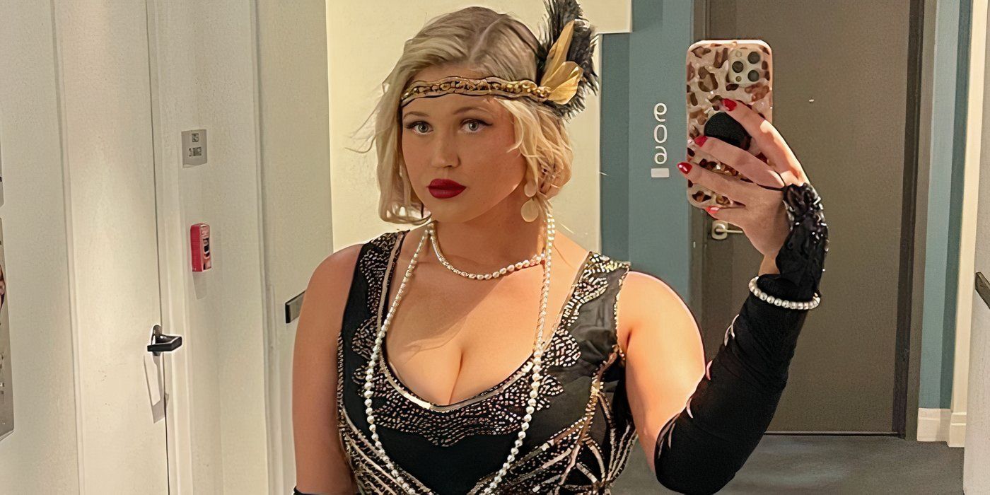 Love Is Blind season 7 Hannah Jiles taking a selfie while wearing a party outfit