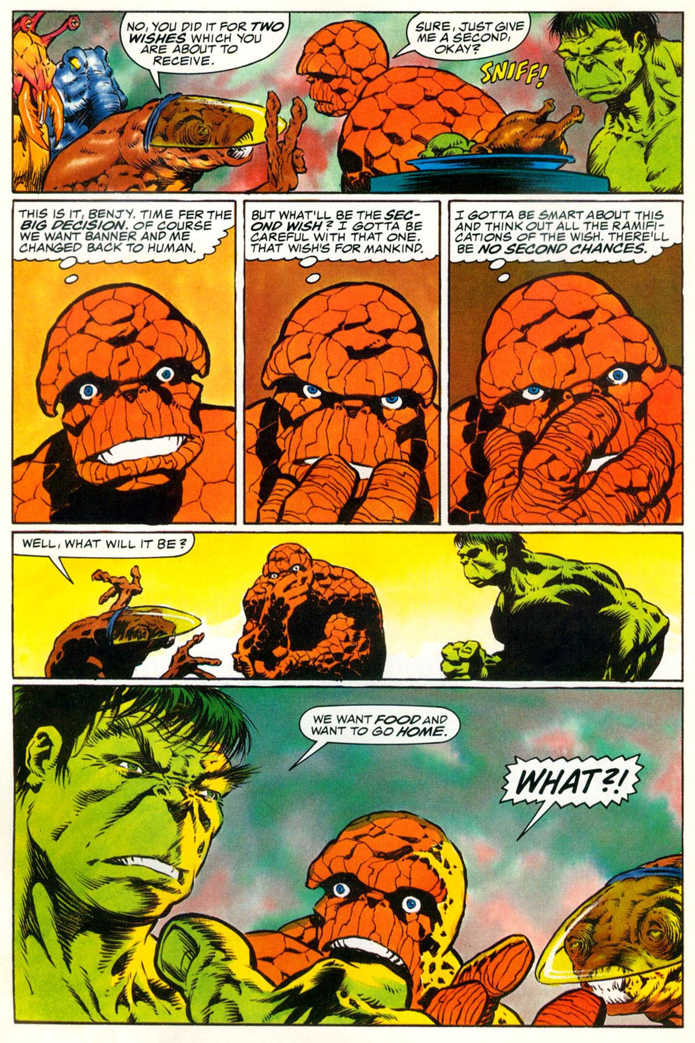 Hulk faz dois desejos com The Thing do Quarteto Fantástico