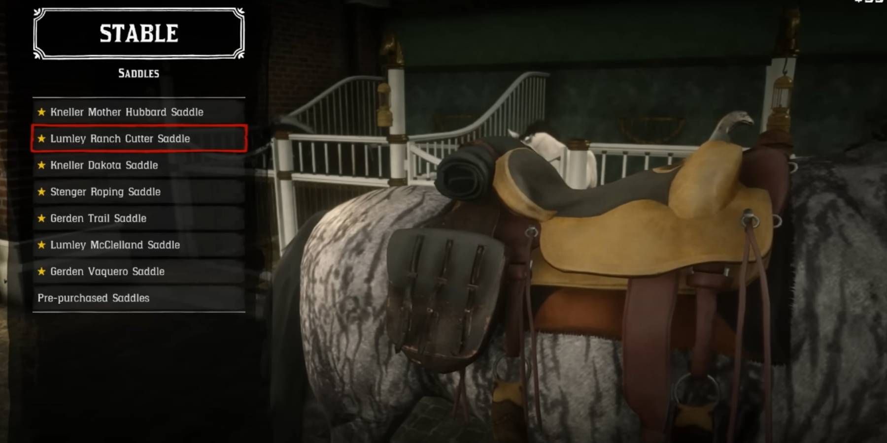 Red Dead Redemption 2 Lumley Ranch Cutter Saddle