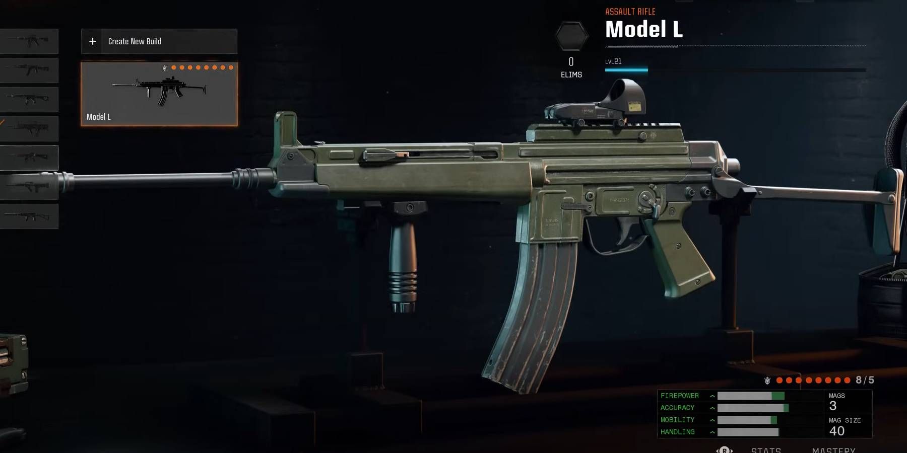 Call of Duty Black Ops 6 Model L Assault Rifle in Gunsmith menu