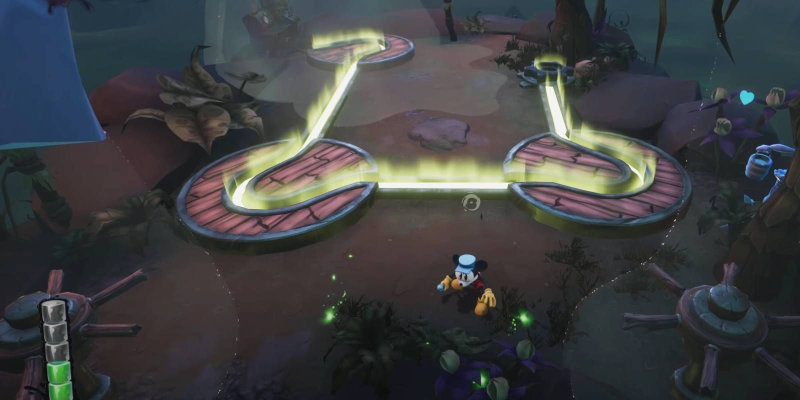 Epic Mickey Rebrushed solving a puzzle to find the third anchor in Smee's Boat quest