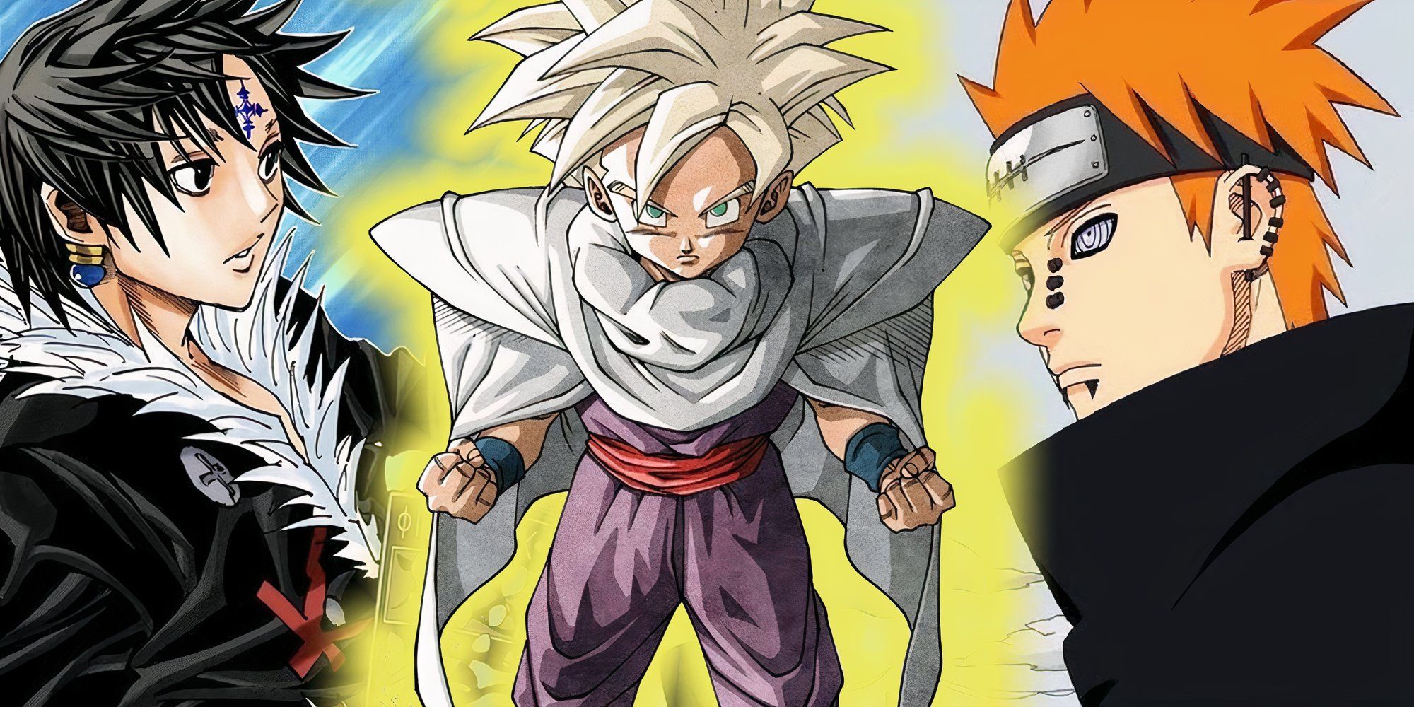 Image of Chrollo and Pain with Gohan in the middle