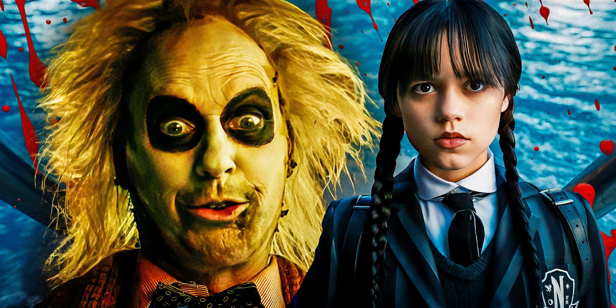 Tim Burton rinde sutilmente homenaje al momento más sangriento de la temporada 1 del miércoles de Jenna Ortega en Beetlejuice 2