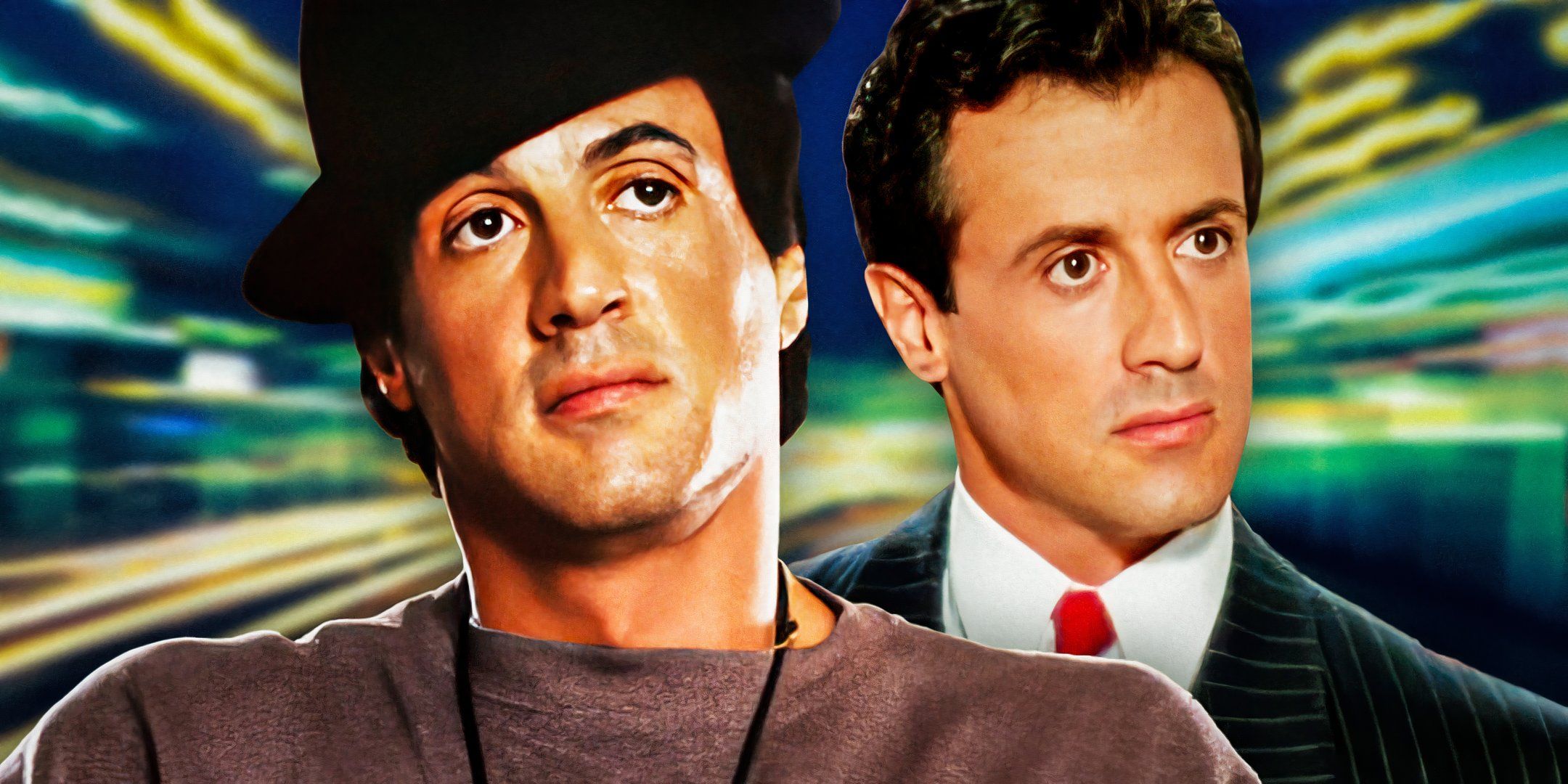 imagery of Sylvester Stallone from Rocky V and Oscar