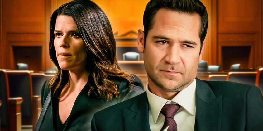 Maggie and Mickey are in a courtroom in Netflix's The Lincoln Lawyer 