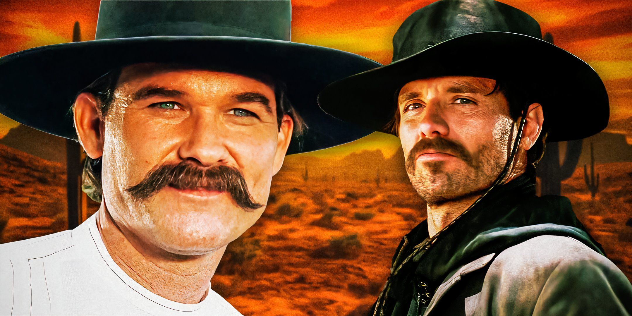 Kurt Russell as Wyatt Earp and Michael Biehn as Johnny Ringo in Tombstone