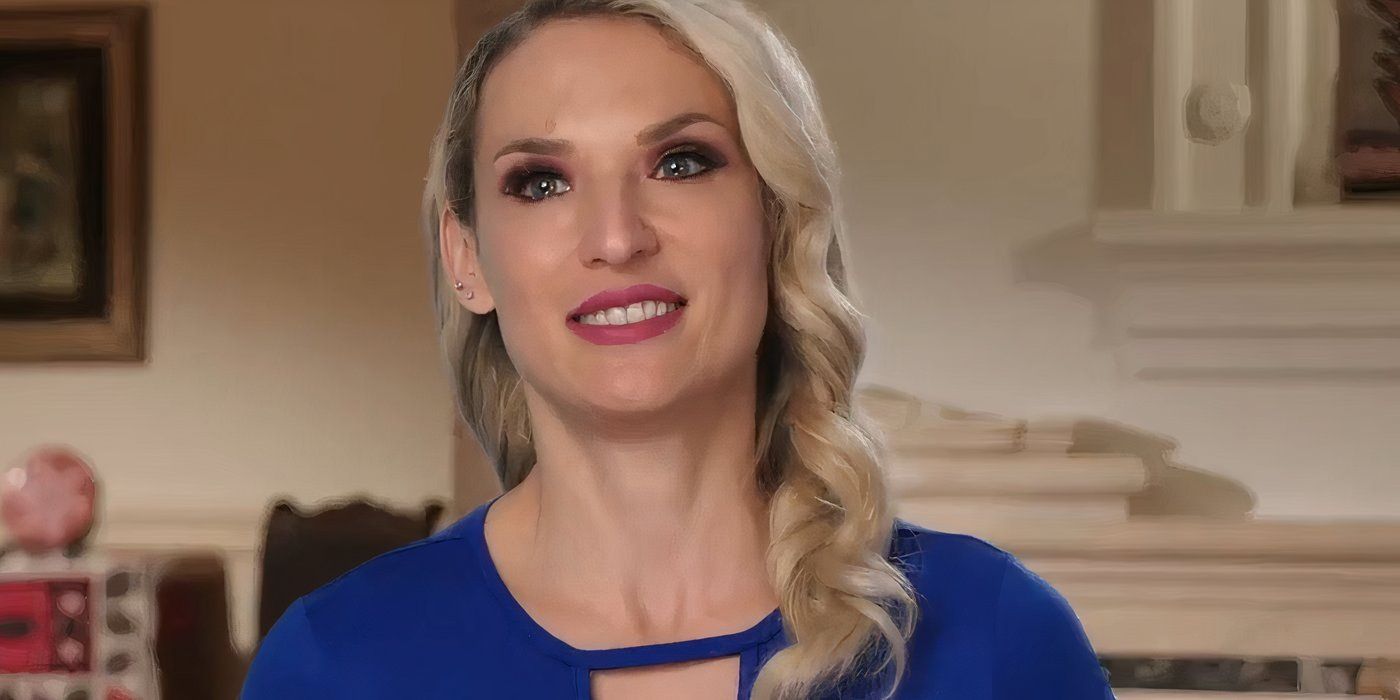 Vanja Grbic in 90 Day Fiance in blue dress smiling in interview